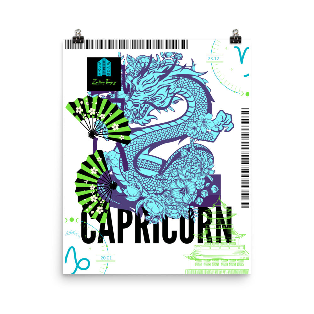 Capricorn Dragon Poster