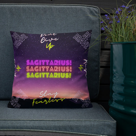 "Sagittarius Motivation" Premium Pillow