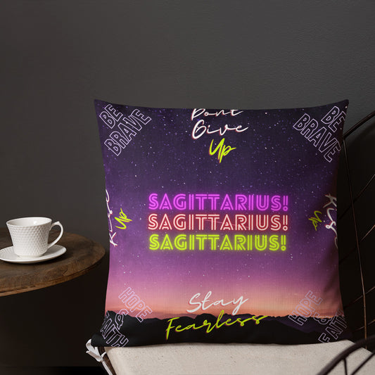 "Sagittarius Motivation" Premium Pillow