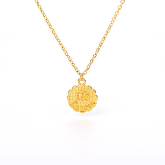 Scalloped Zodiac Necklace