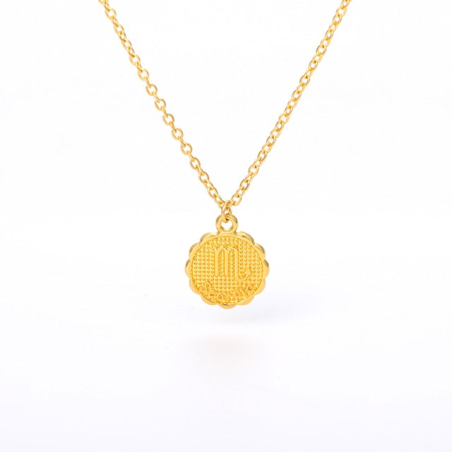 Scalloped Zodiac Necklace