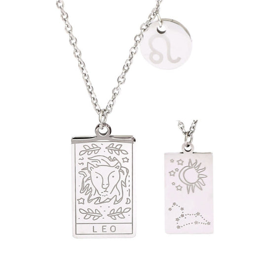 Silver Zodiac Tag Necklace