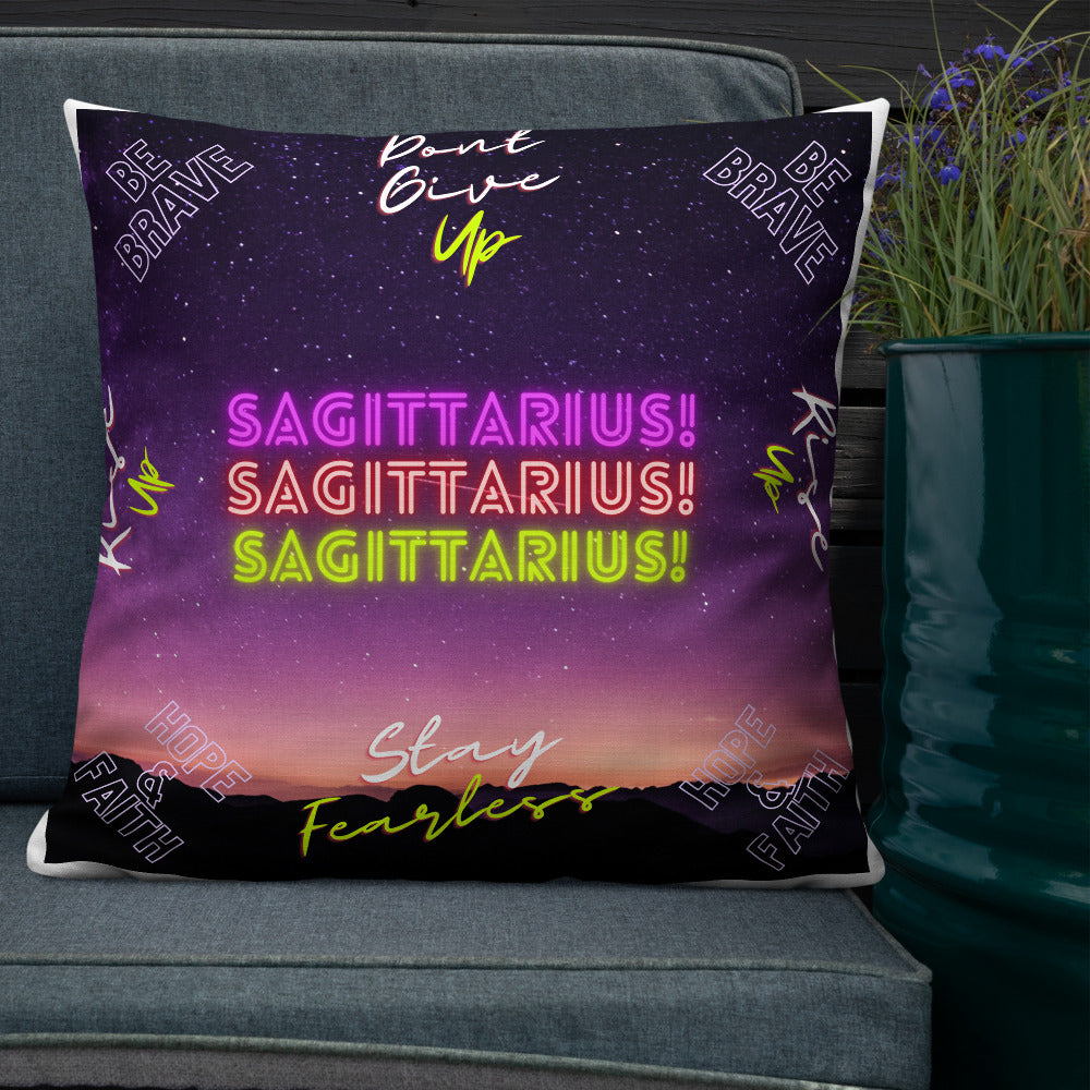 "Sagittarius Motivation" Premium Pillow