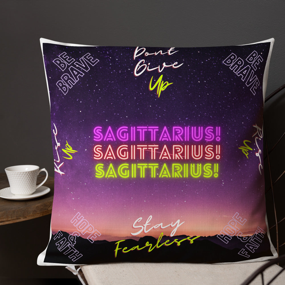 "Sagittarius Motivation" Premium Pillow