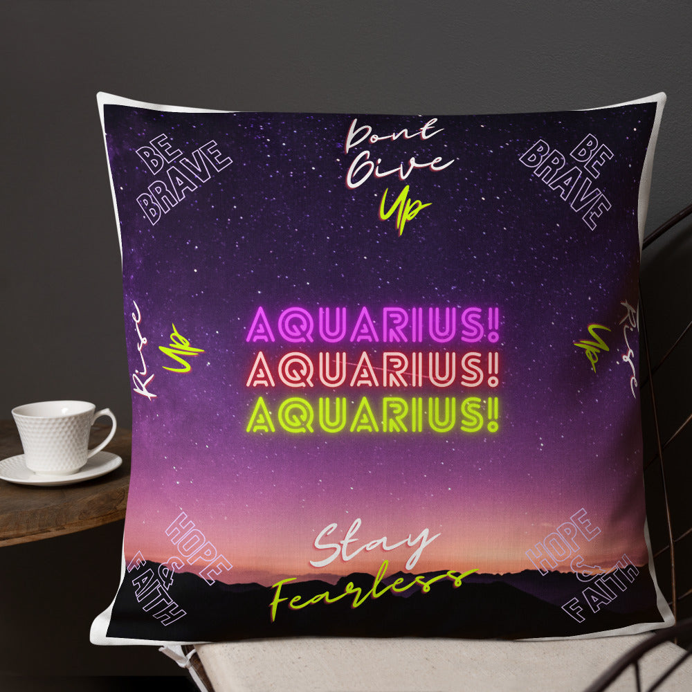 "Aquarius Motivation" Premium Pillow