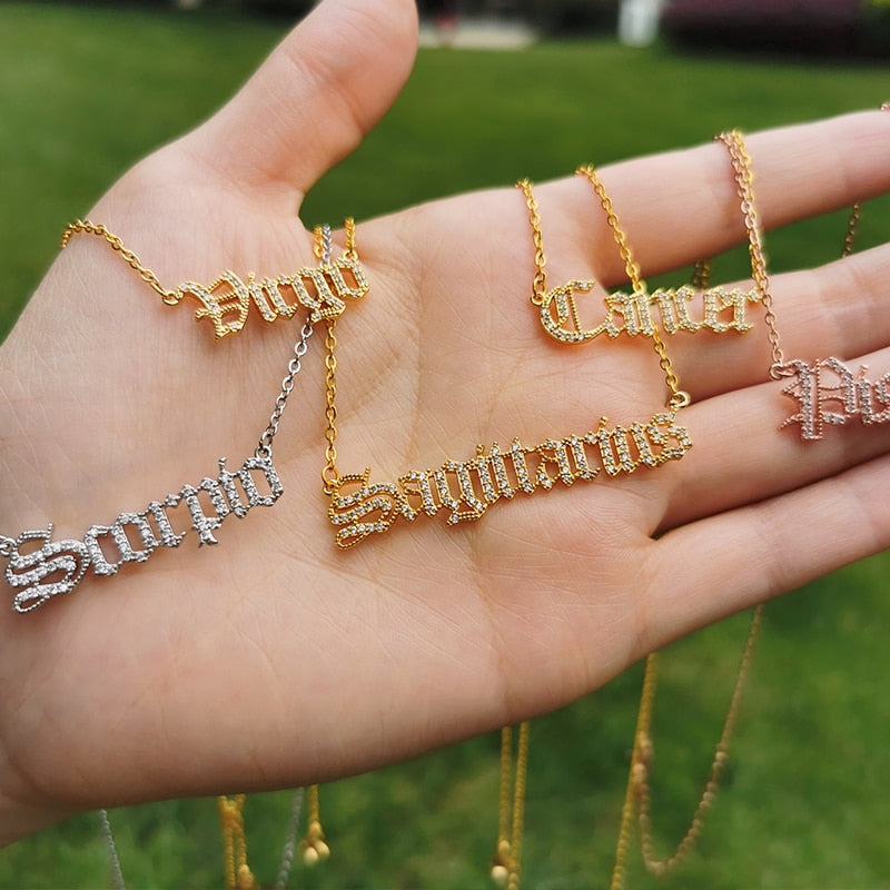 Historic Font Zodiac Necklace