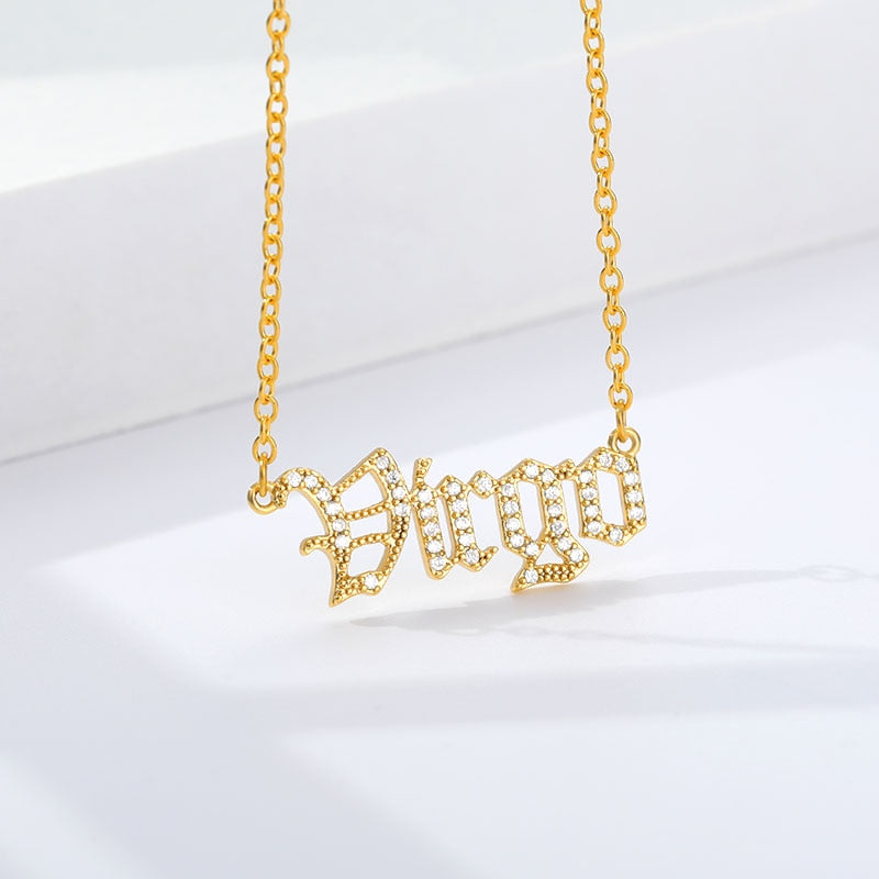 Historic Font Zodiac Necklace