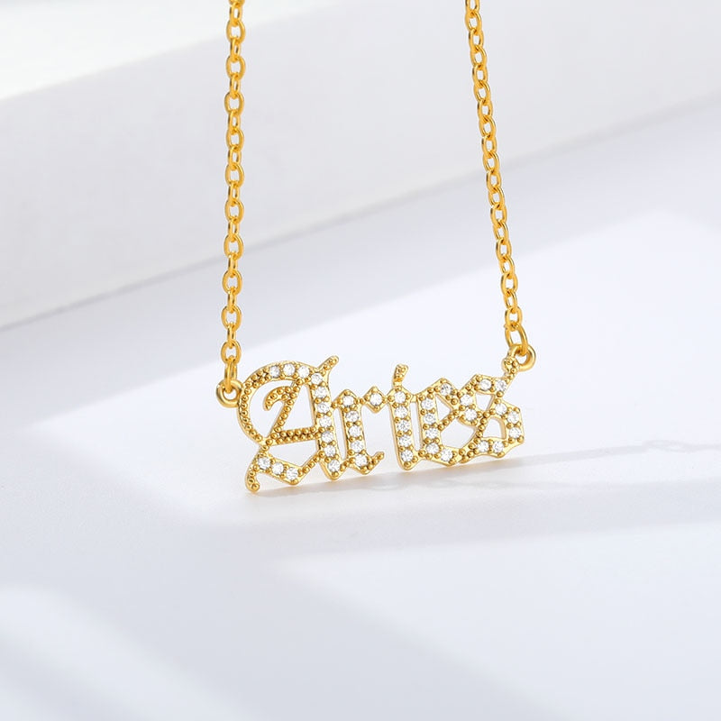 Historic Font Zodiac Necklace