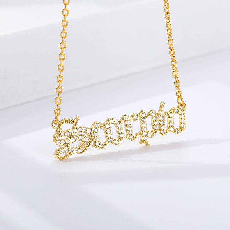 Historic Font Zodiac Necklace