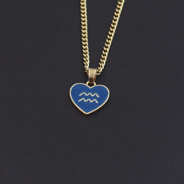 Heart Zodiac Symbol Necklace