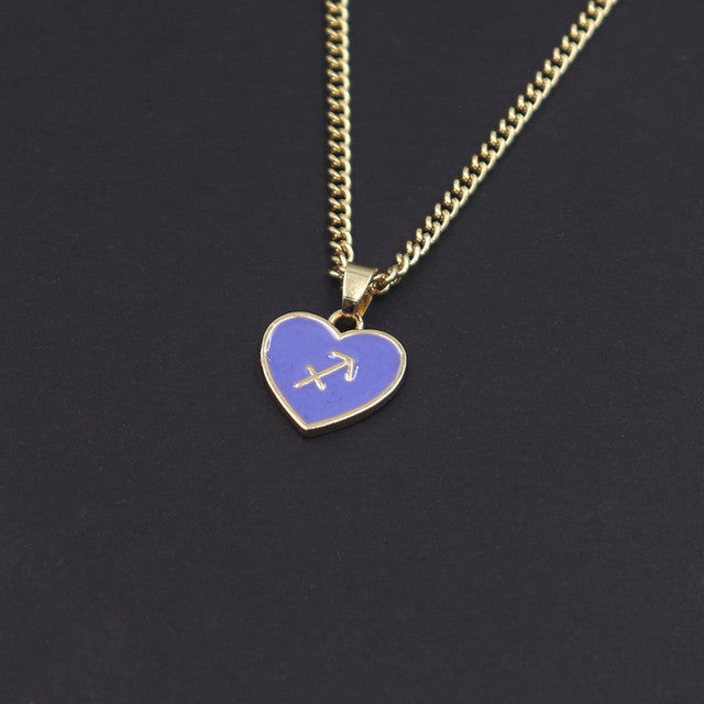 Heart Zodiac Symbol Necklace