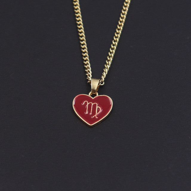 Heart Zodiac Symbol Necklace