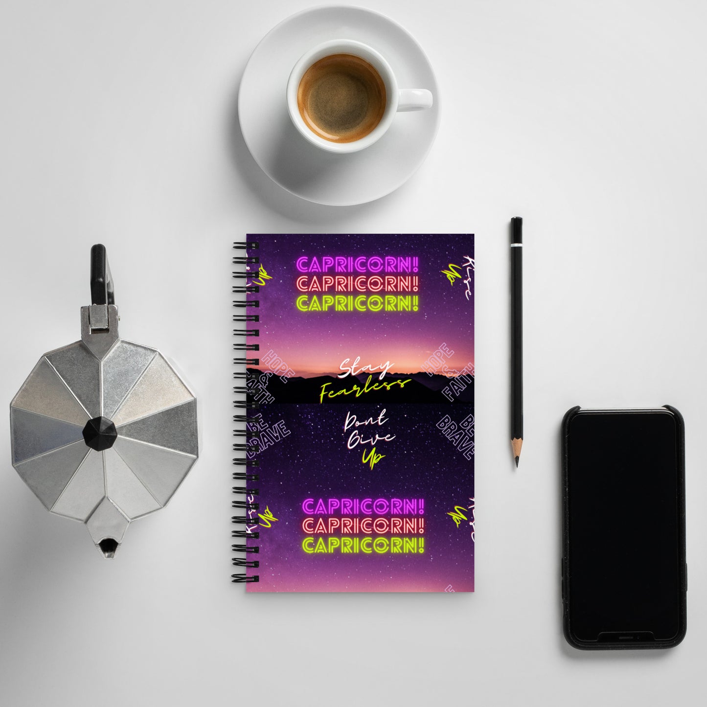 "Capricorn Motivation" Spiral notebook